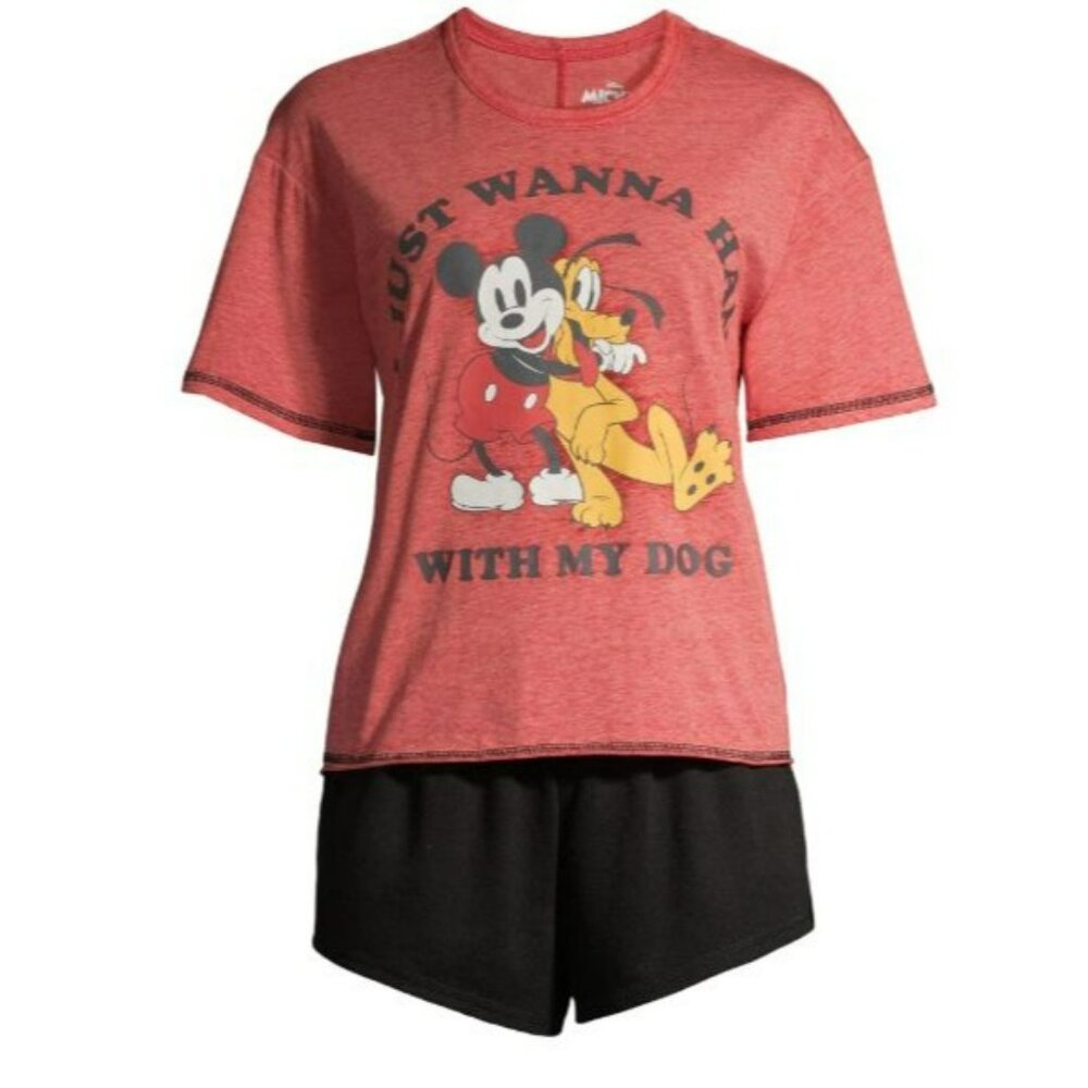 NWT Disney Mickey Mouse Women's‎ XS 3-Piece Licensed Pajama Set Cozy Sleepwear